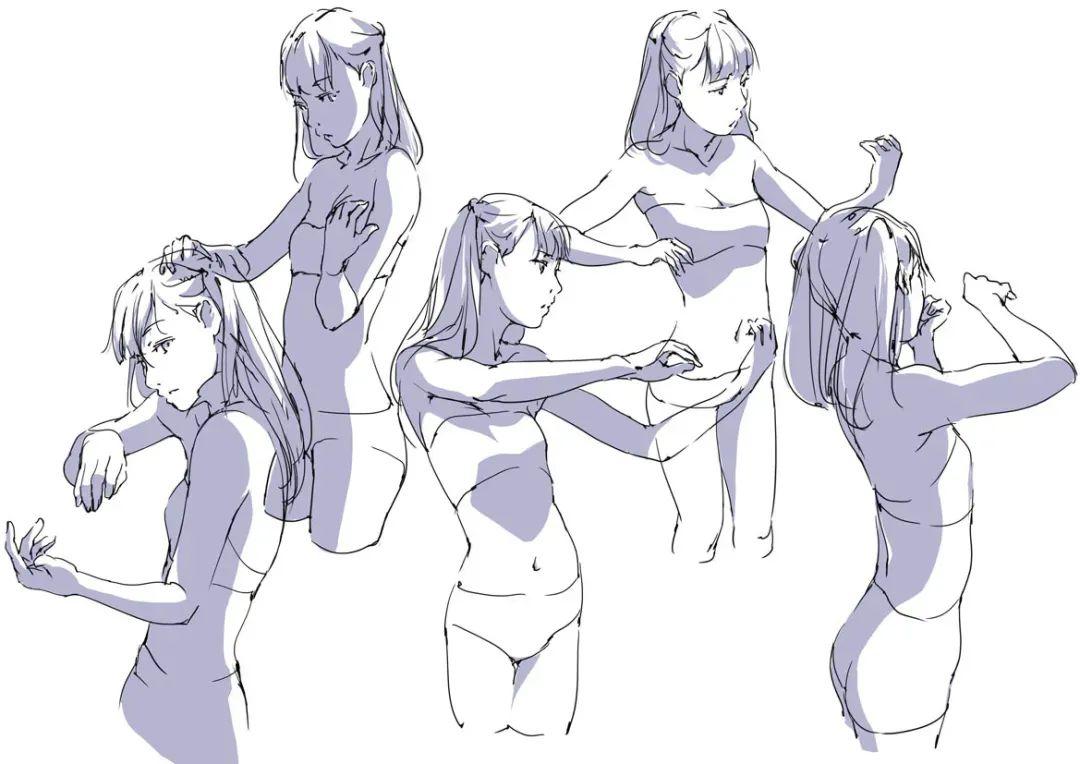 【绘画素材】不同角度的人体动态,光影怎么画?这组素材参考赶紧码下!