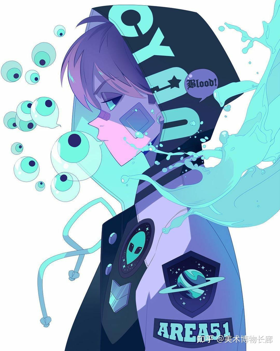 科幻风用色的人物插画 - 知乎