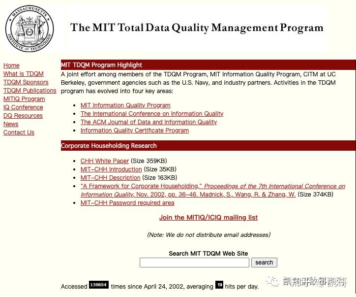 Mit Information Quality Program 凯哥:数据治理的前世今生 - 知乎