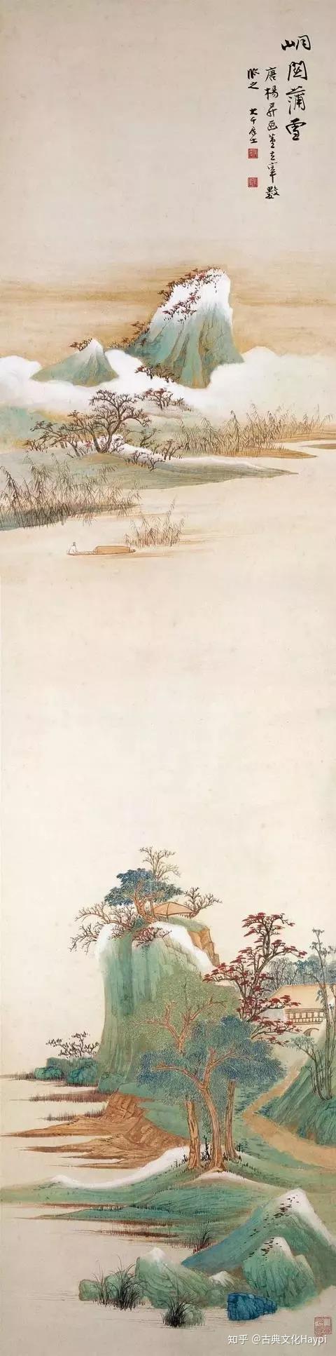 张大千青绿山水画，真消暑！ - 知乎
