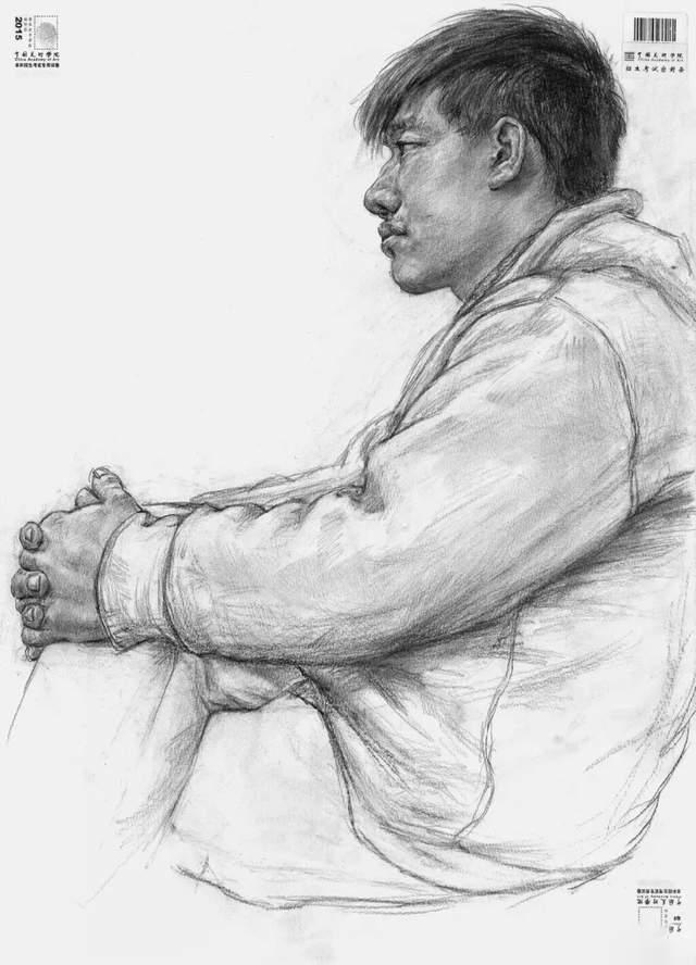 国美初试考题示范及往年素描半身像高分卷合集