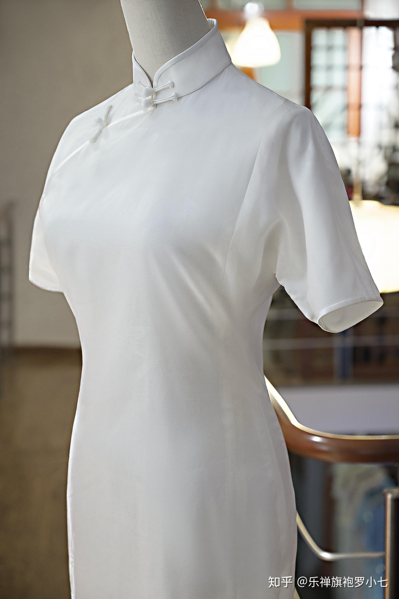 仙让人一见钟情的仙女系纯白日本正绢旗袍