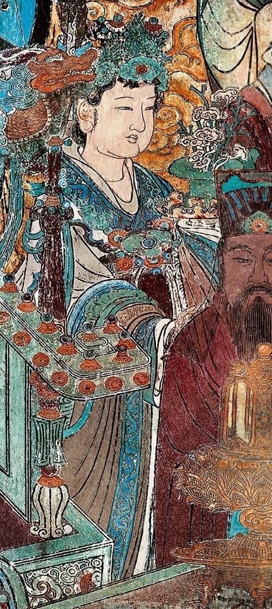 山西永乐宫三清殿-元代壁画《朝元图》:290位神仙,浩荡朝拜道祖,满壁风生星起(5)勾陈大帝【高清超大图】 - 知乎