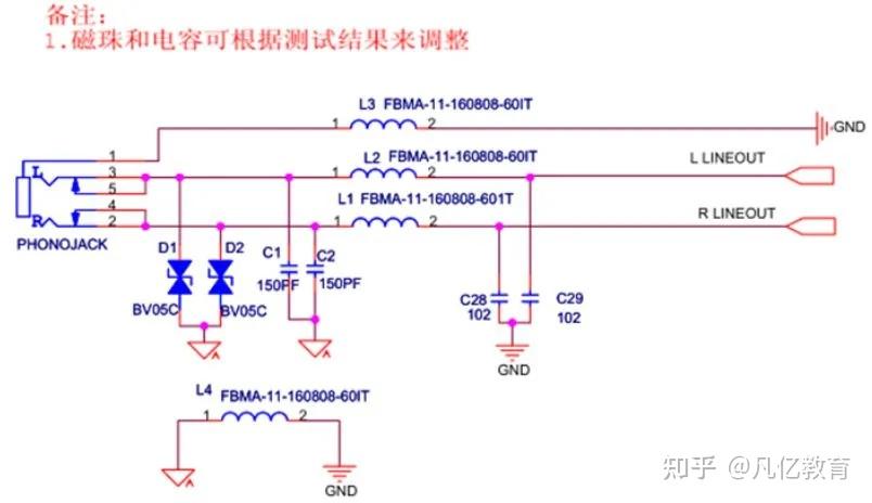 耳机接口EMC设计标准电路