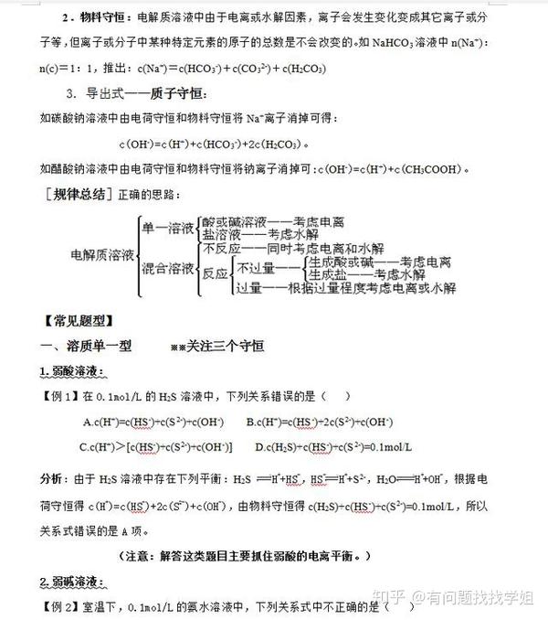 好技巧 高中化学三大守恒 涵盖例题分析与答案 学起来很轻松 高中化学三大守恒例题 百泓网