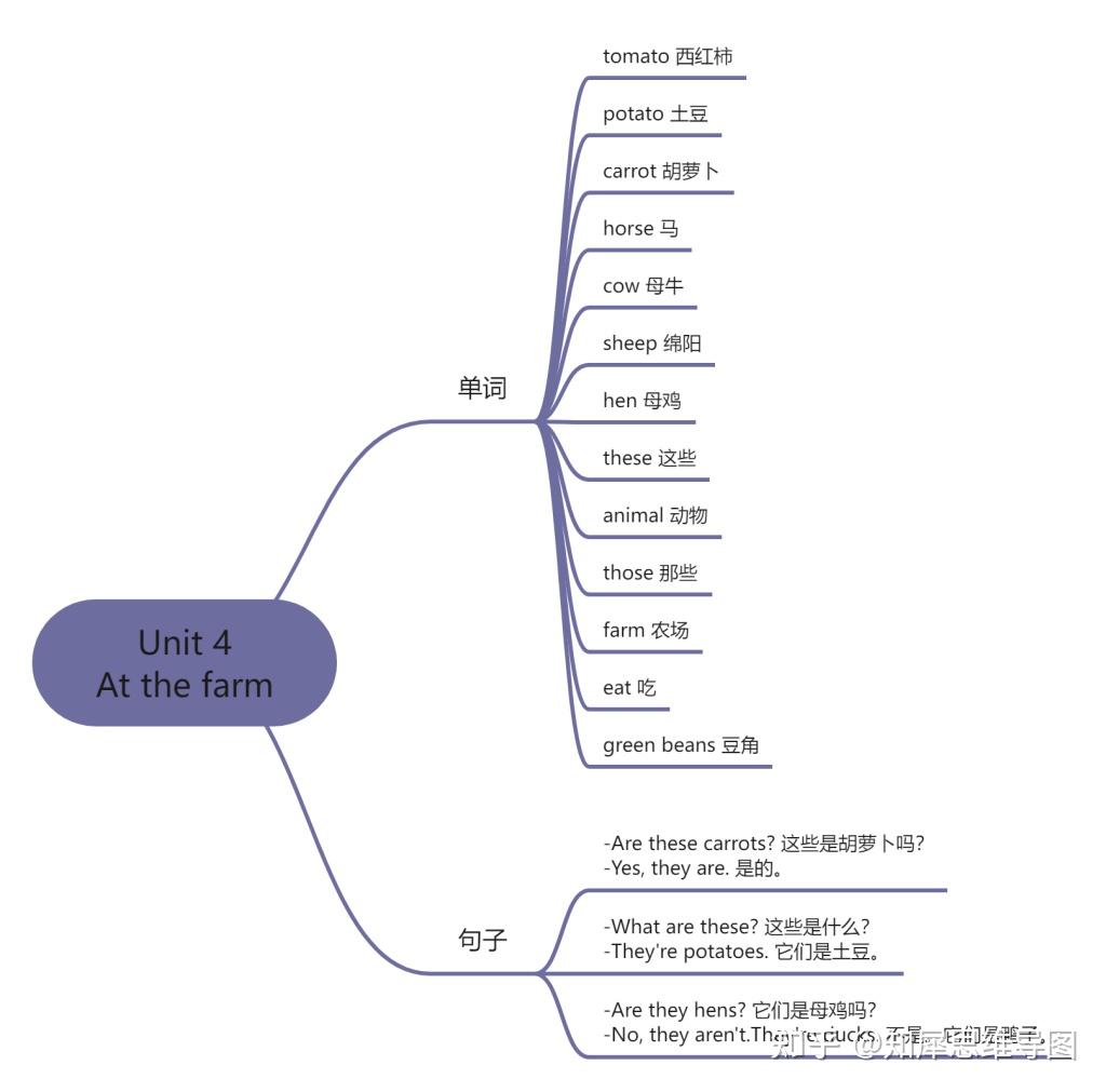 四年级英语下册思维导图